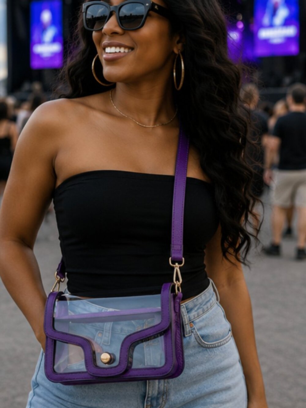 NWT PURPLE Clear Stadium & Game Day Crossbody Bag | Stadium Approved